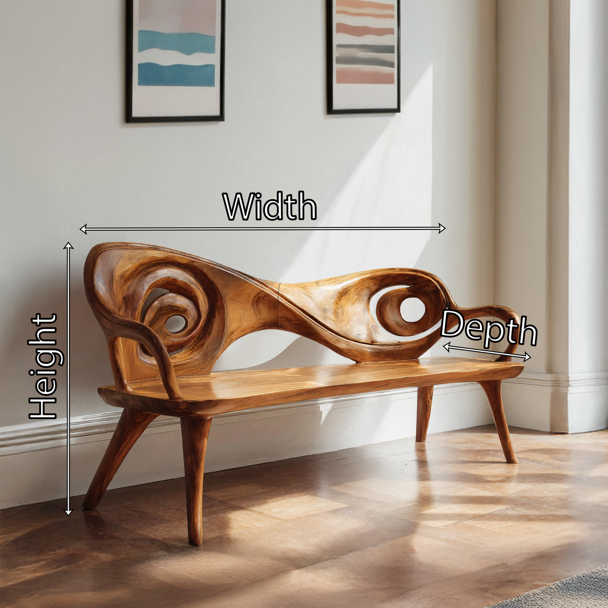 Live Edge Solid Wood Entryway Bench For Home Entryway Decor