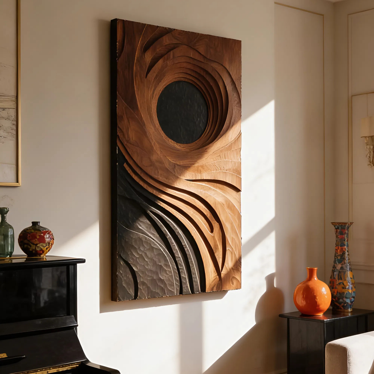 Mid Century Abstract 3D Wall Art For Lounge Decor