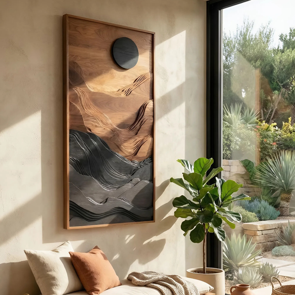 Mid Century Abstract Wall Sculpture For Living Room Accent