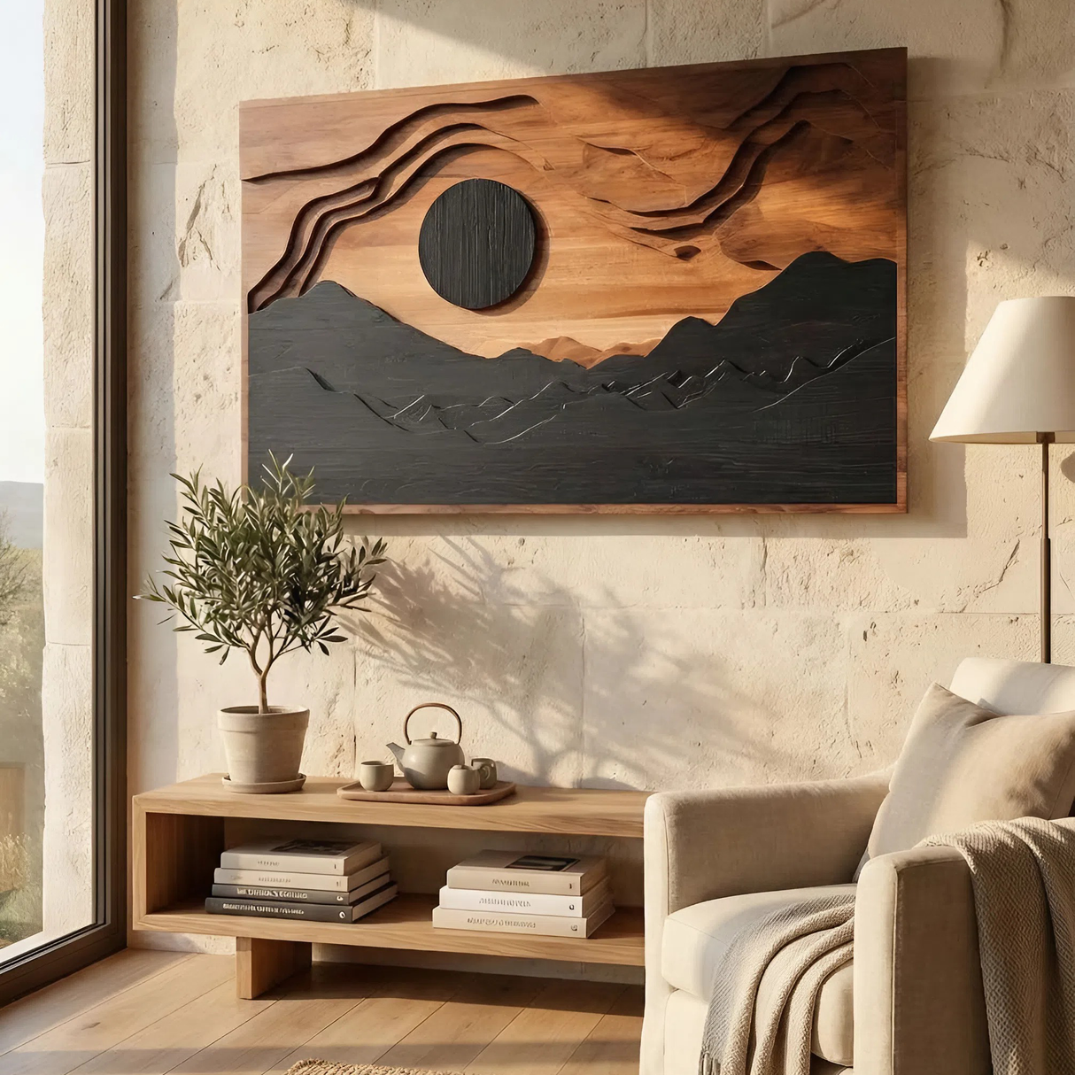 Modern Sculptural 3D Wall Art For Living Room Accent