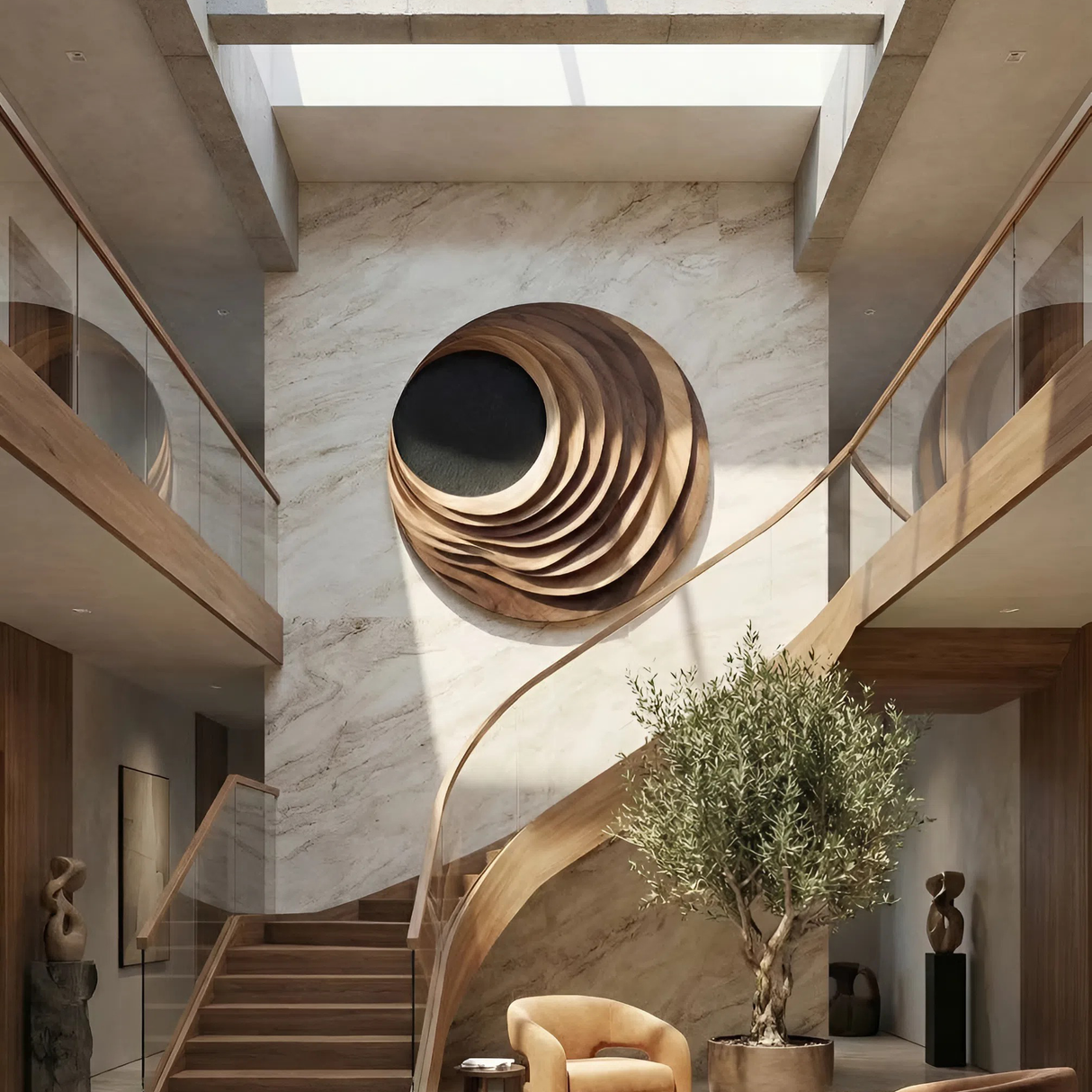 Minimalist Sculptural Wall Sculpture For Bedroom Display