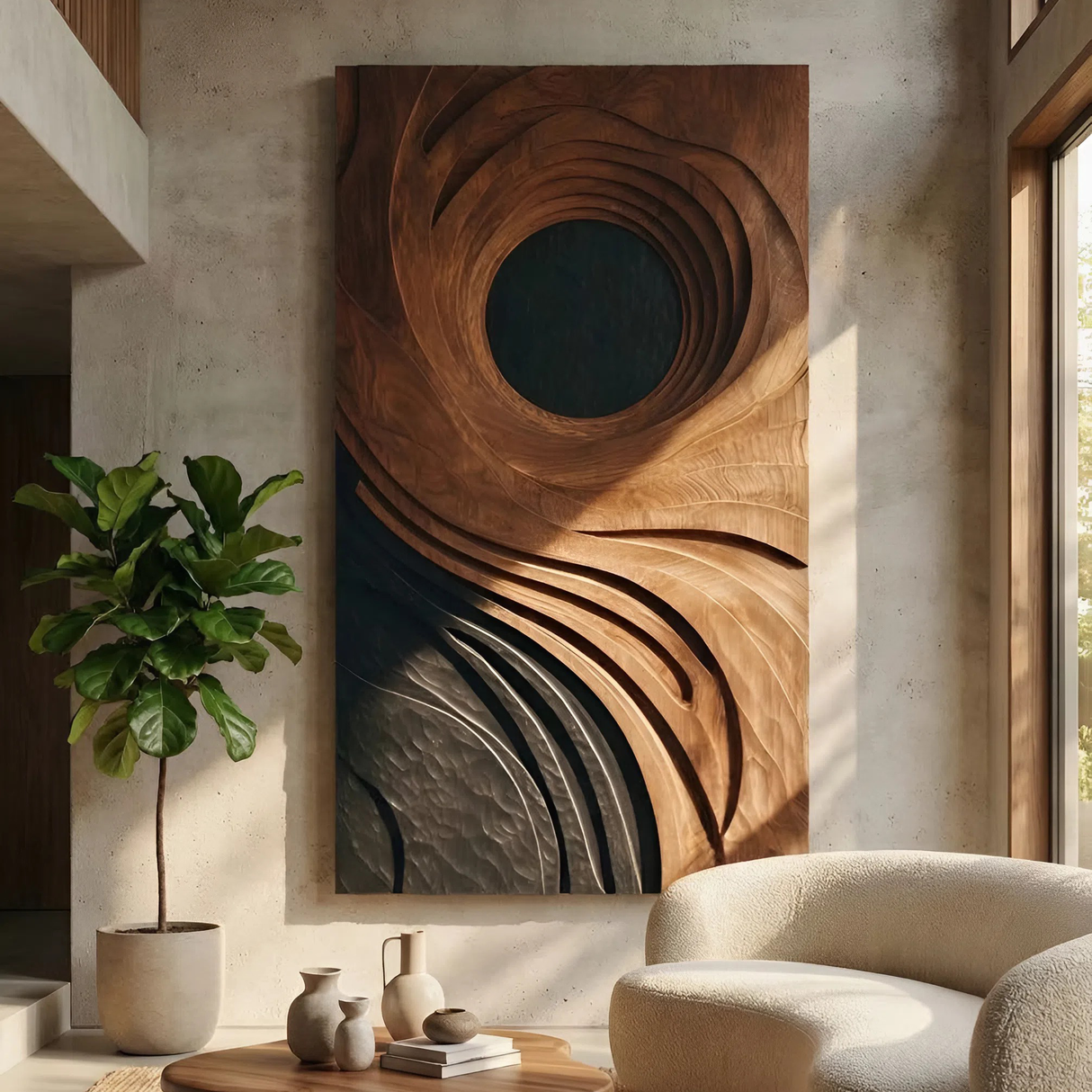 Mid Century Abstract 3D Wall Art For Lounge Decor