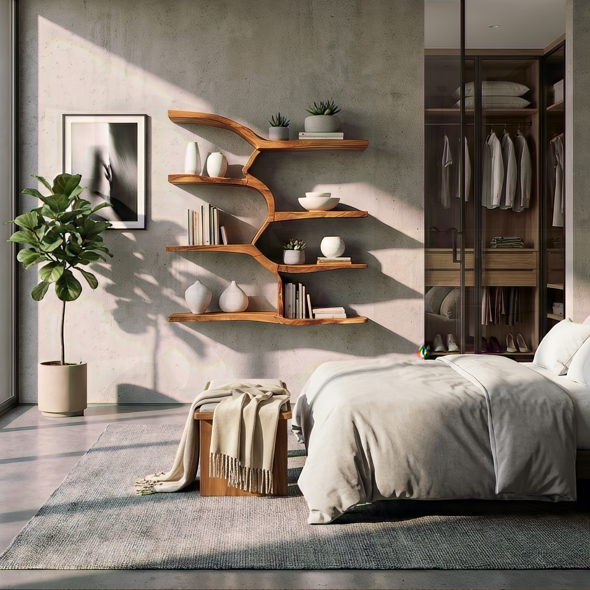 Minimalist Live Edge Floating Shelf For Living Room Display