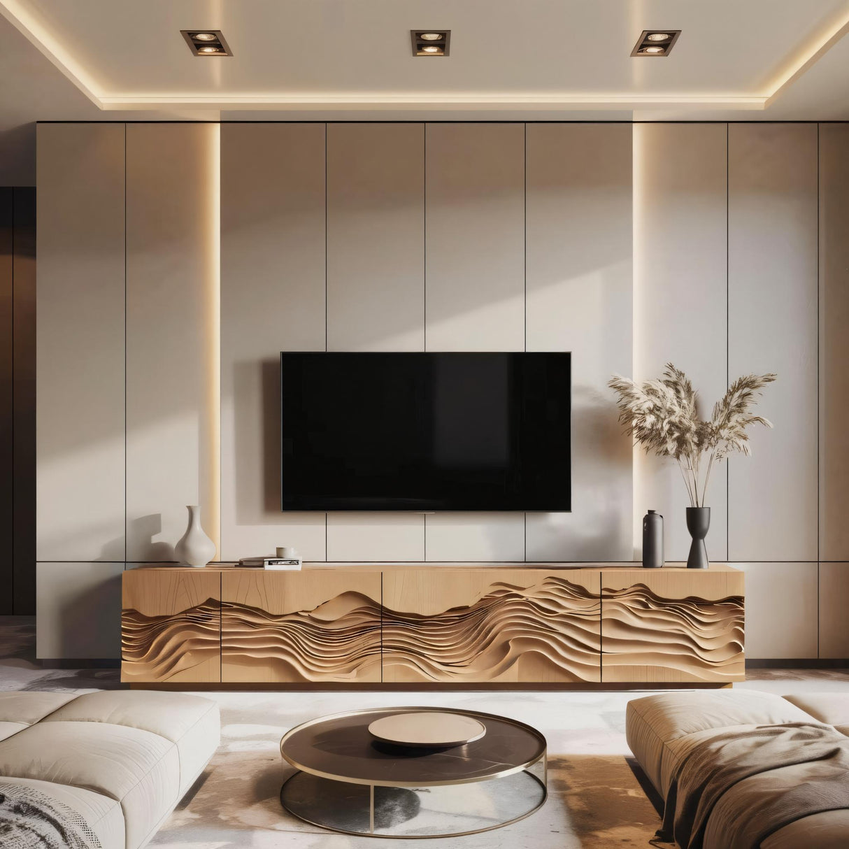 Mid Century TV Console Table For Living Room Design