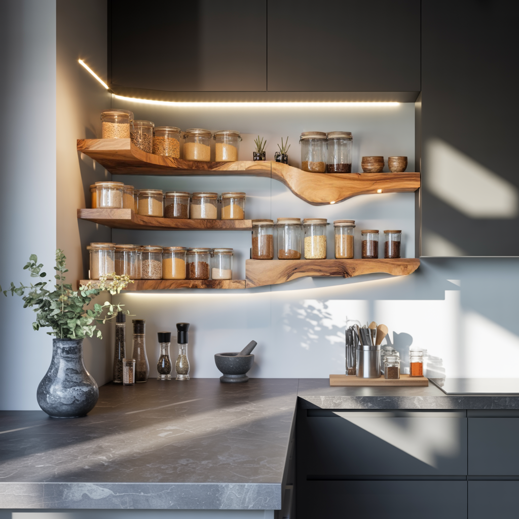 Farmhouse Wooden Spice Organizer For Entryway Storage