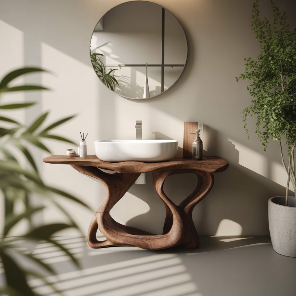 Rustic Solid Wood Vanity For Bathroom Furniture Decor