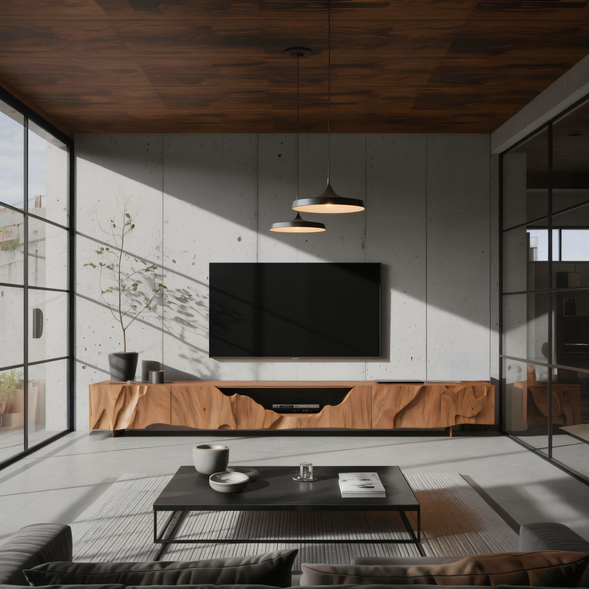 Rustic Handcrafted TV Cabinet For Home Decor