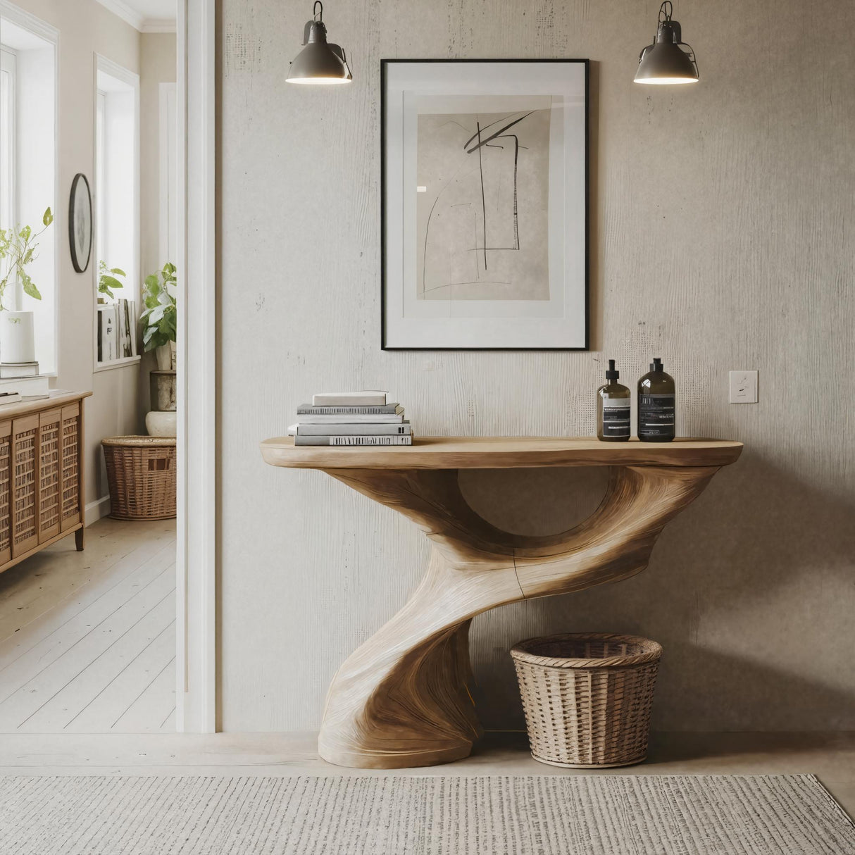 Farmhouse Solid Wood Console Table For Furniture Decor Space