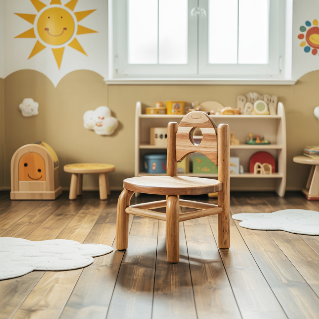 Montessori Toddler Chair With Round Backrest For Playroom Preschool And Nursery