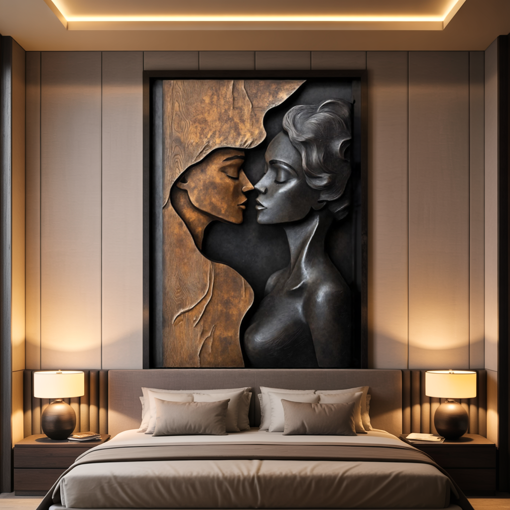Rustic Wood Wall Sculpture For Bedroom Wall Art Design