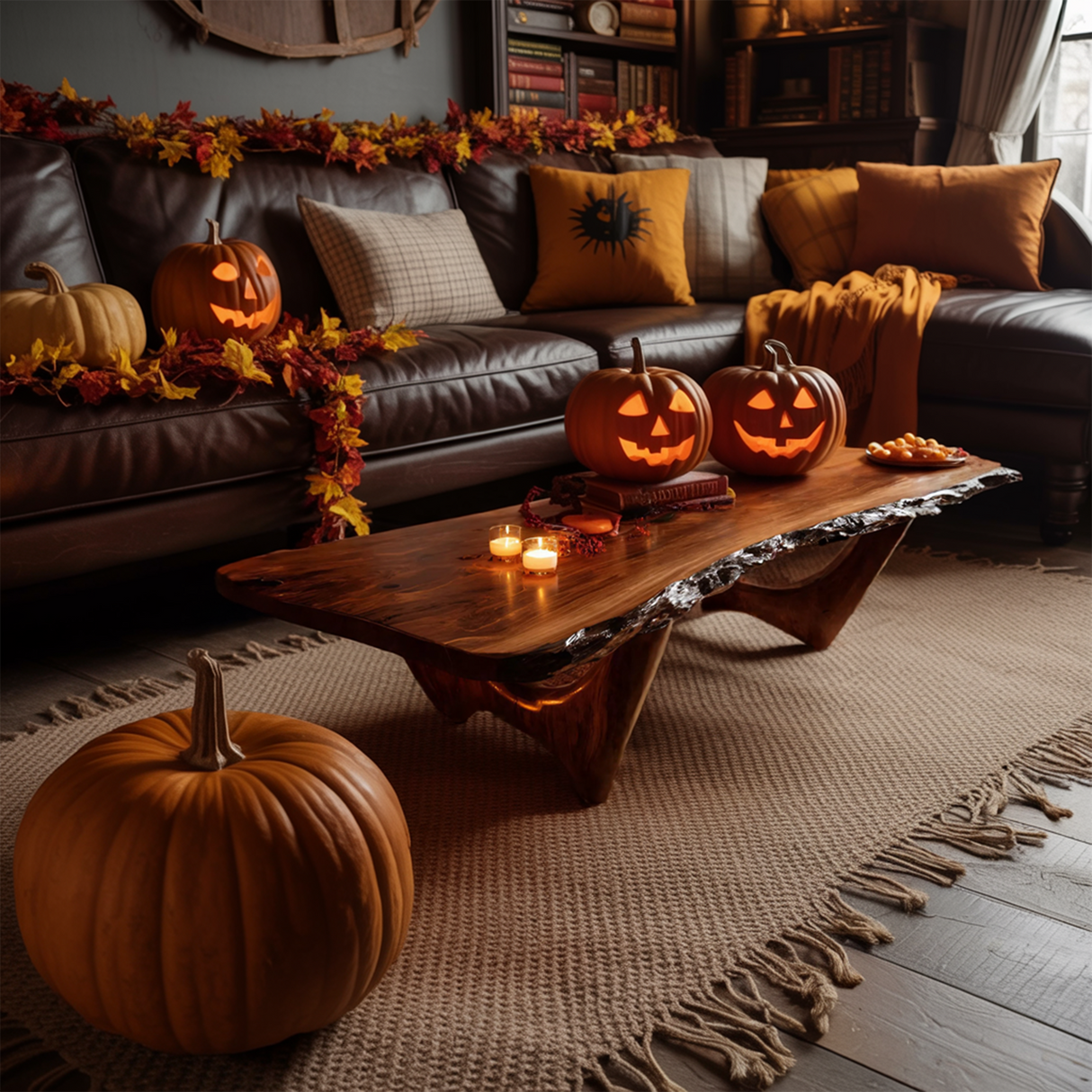 Mid Century Wooden Live Edge Coffee Table Furniture Decor Ghostly Charm