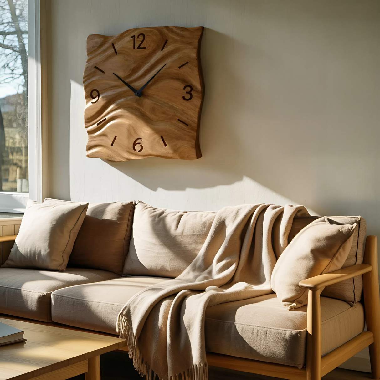 Contemporary Handcrafted Wall Clock For Living Room Interior