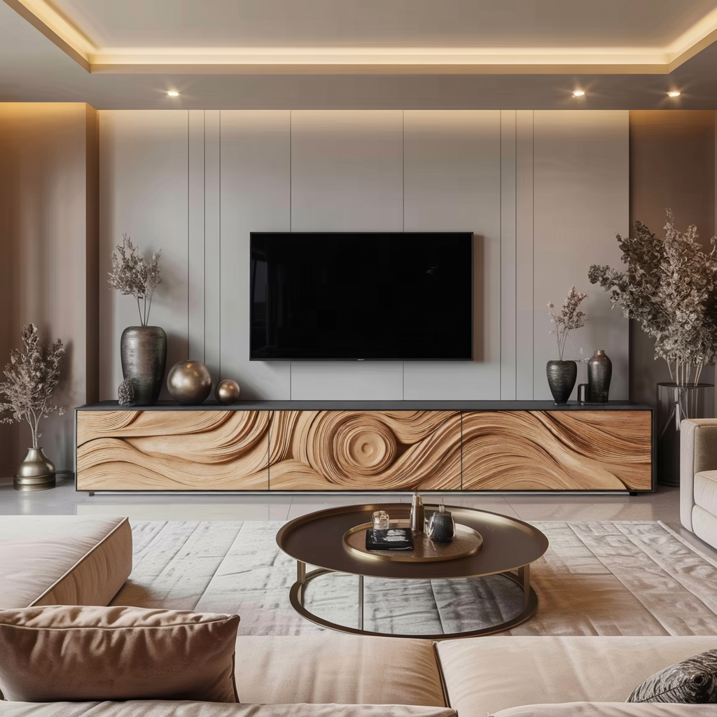 Farmhouse Wooden TV Console For Furniture Decor