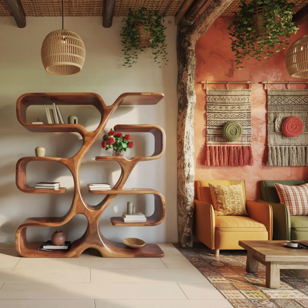 Artistic Bookshelf Display For Living Room Or Home Office