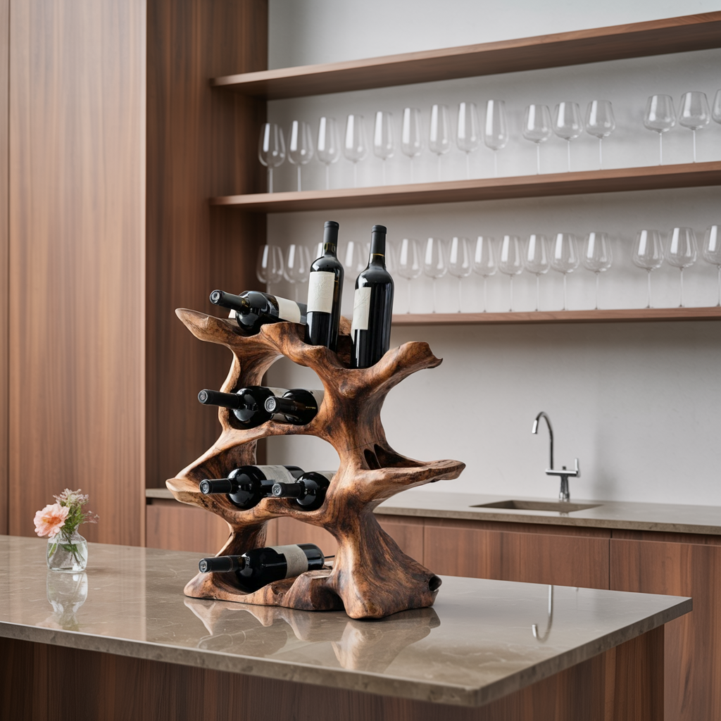 Farmhouse Wine Holder For Kitchen Rustic Wall Design
