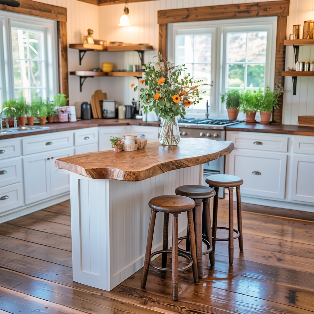Handcrafted Live Edge Countertop Custom Kitchen Surfaces