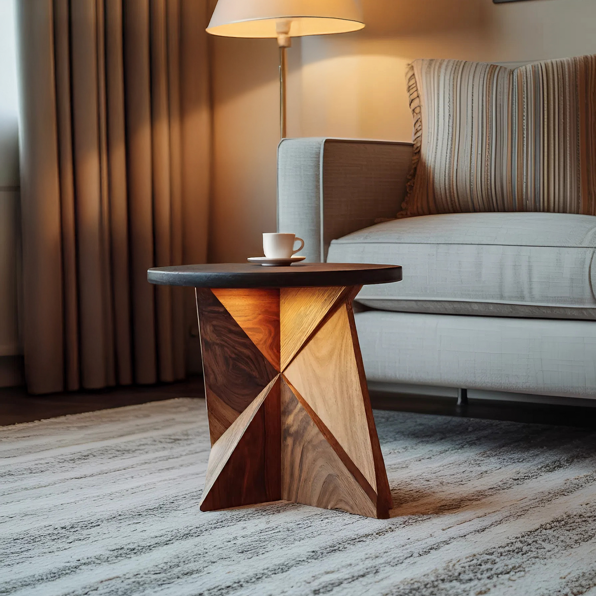 Farmhouse Live Edge Side Table For Natural Interior Decor