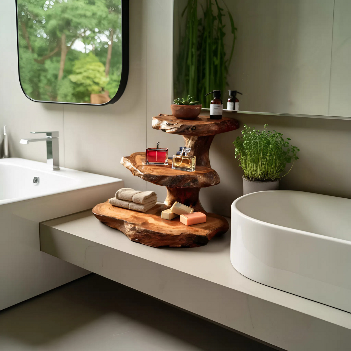 Rustic Bathroom Shelf Nature Inspired For Bathroom