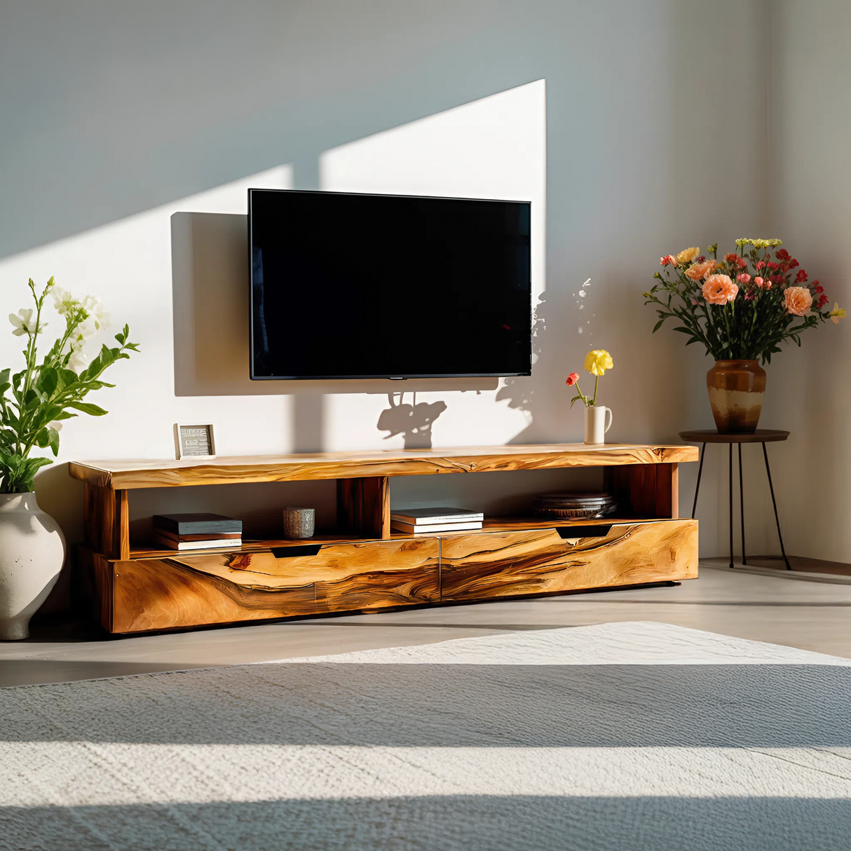 Minimalist TV Stand With Functional Design For Living
