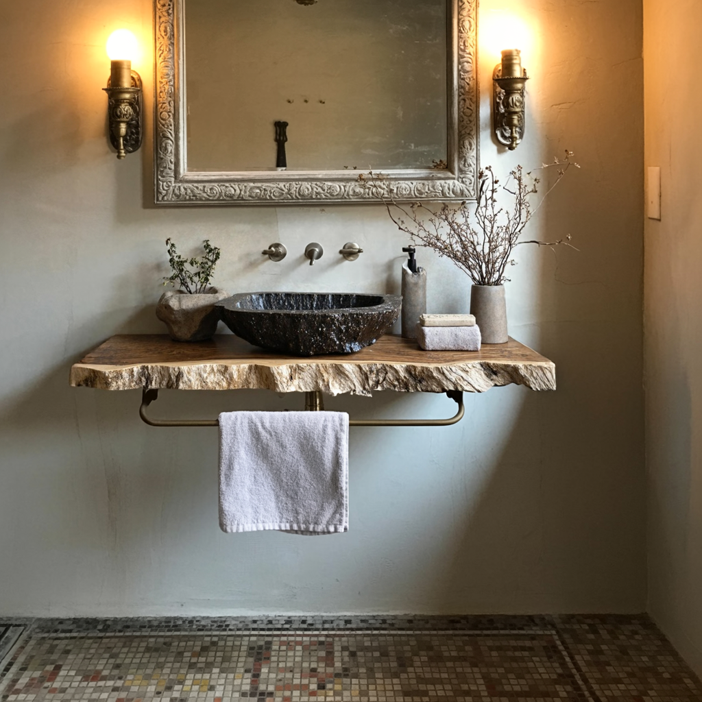 Farmhouse Bathroom Shelf Organizer For Small Bathrooms