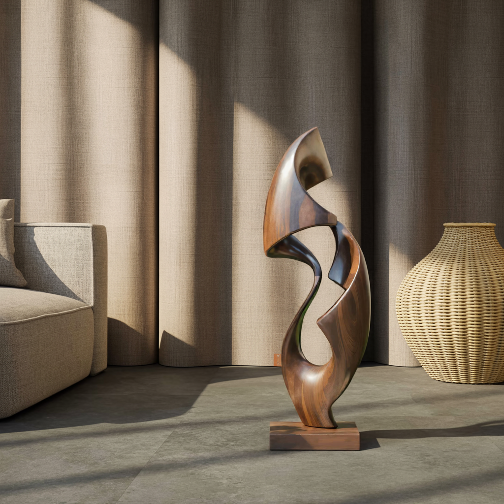 Rustic Abstract Sculpture For Office Decor