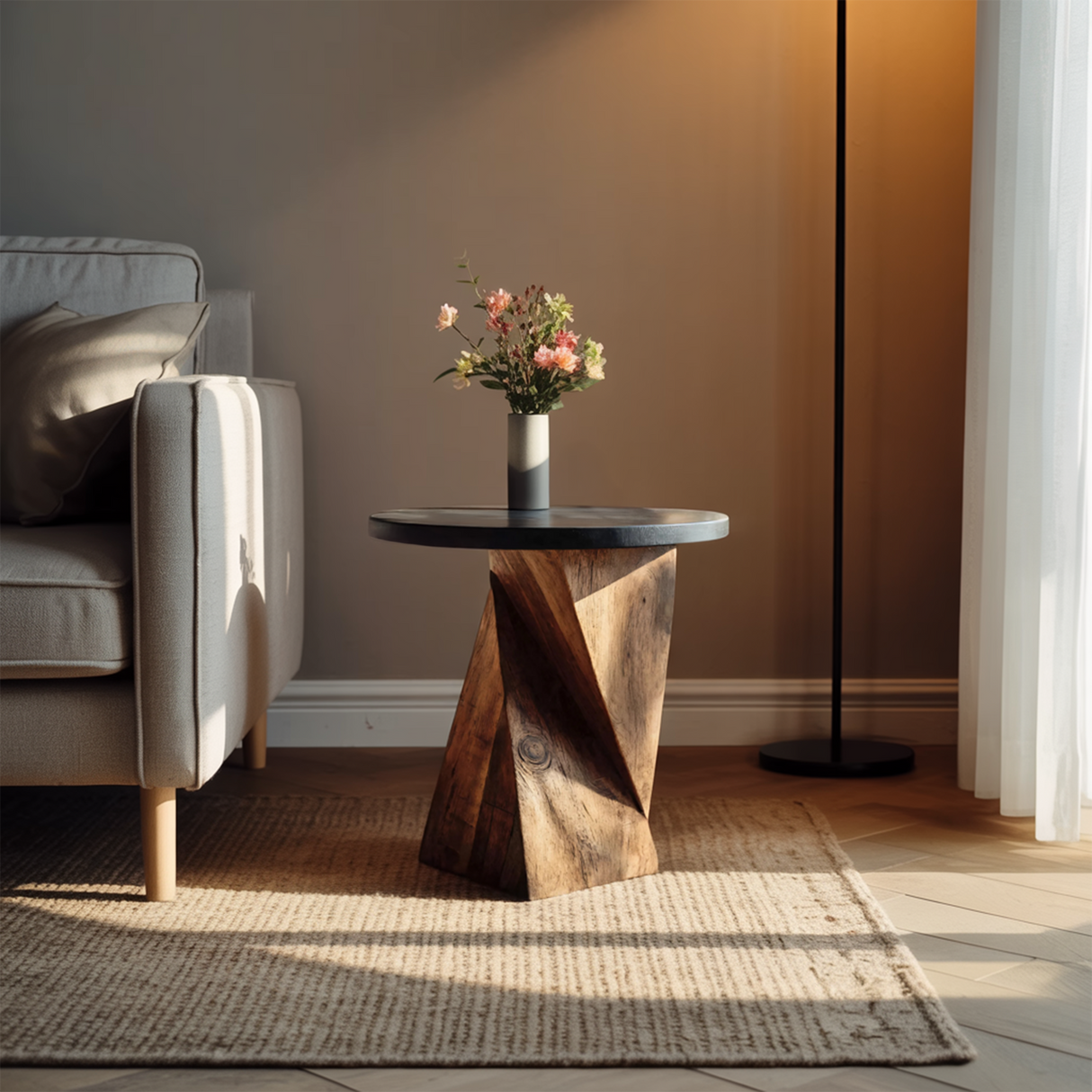 Mid Century Wooden Side Table For Cozy Bedroom Nightstand