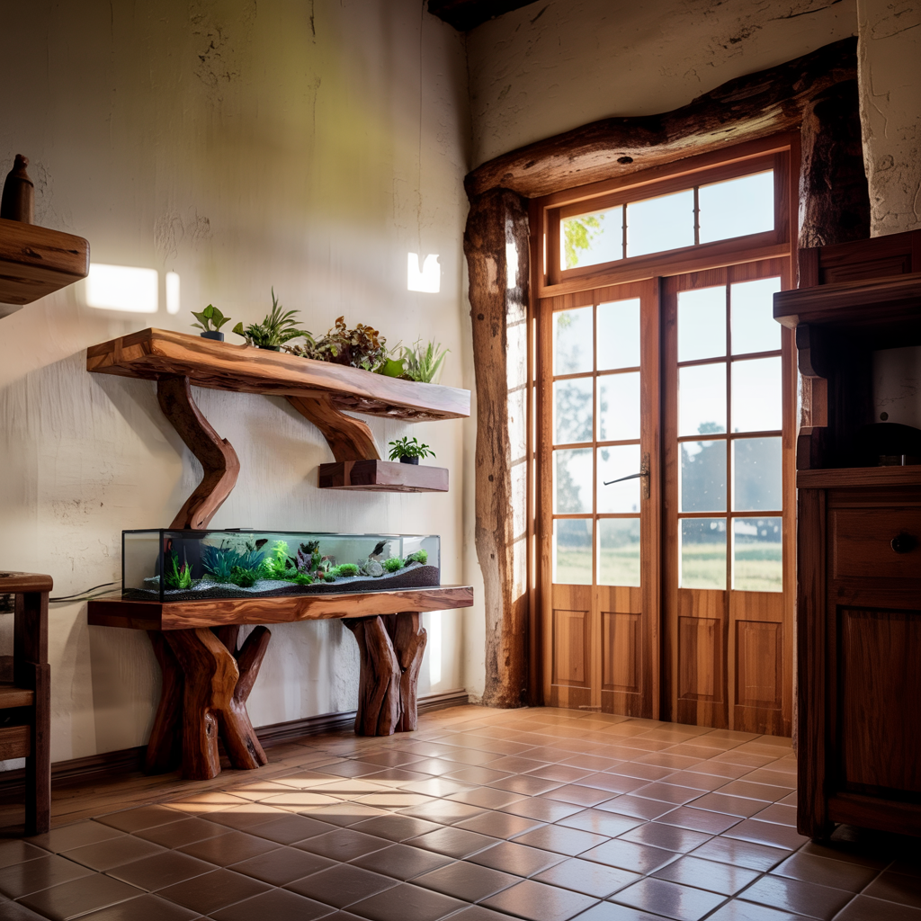 Elegant Aquarium Stand For Stylish Living Space Design