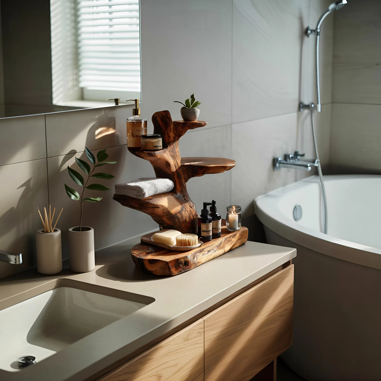 Modern Organic Bathroom Shelf For Bathroom