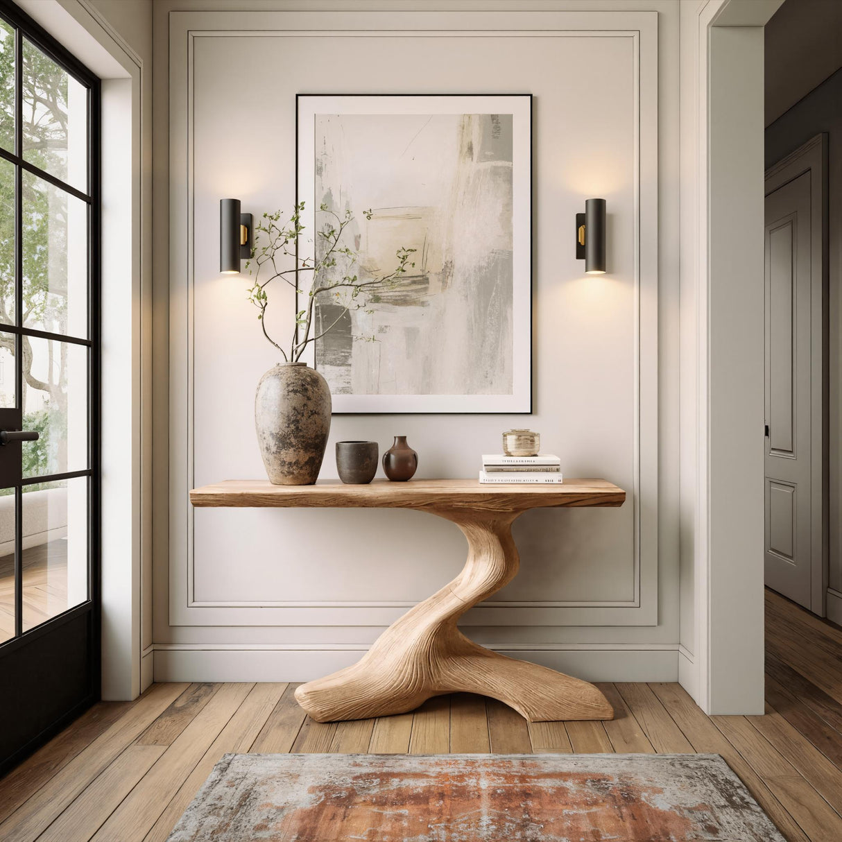 Mid Century Live Edge Desk For Living Room