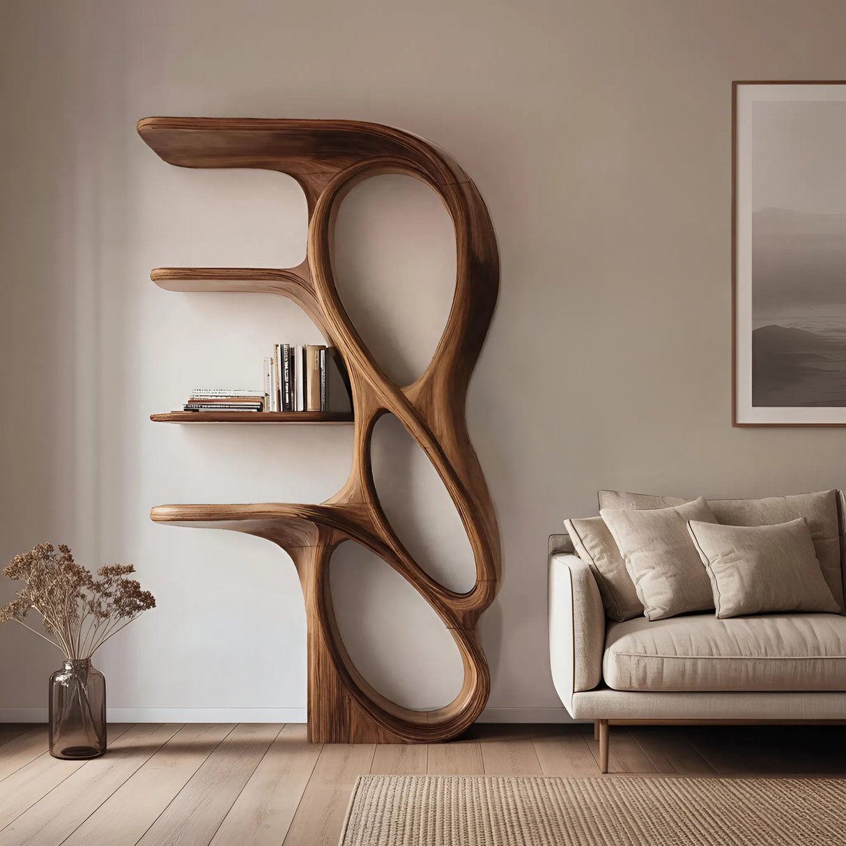 Contemporary Art Bookshelf For Living Room Decor