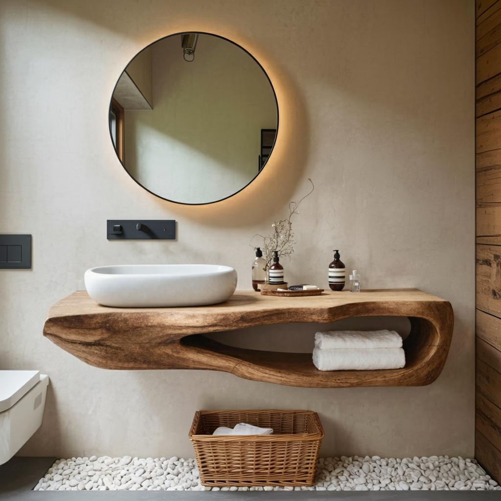 Rustic Bathroom Shelf For Industrial Bathroom Style