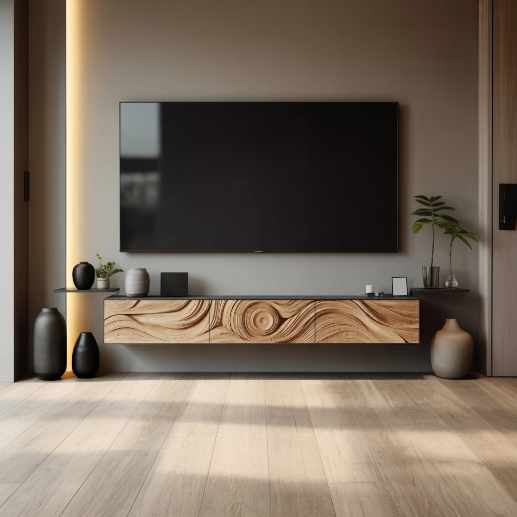 Farmhouse Wooden TV Console For Furniture Decor