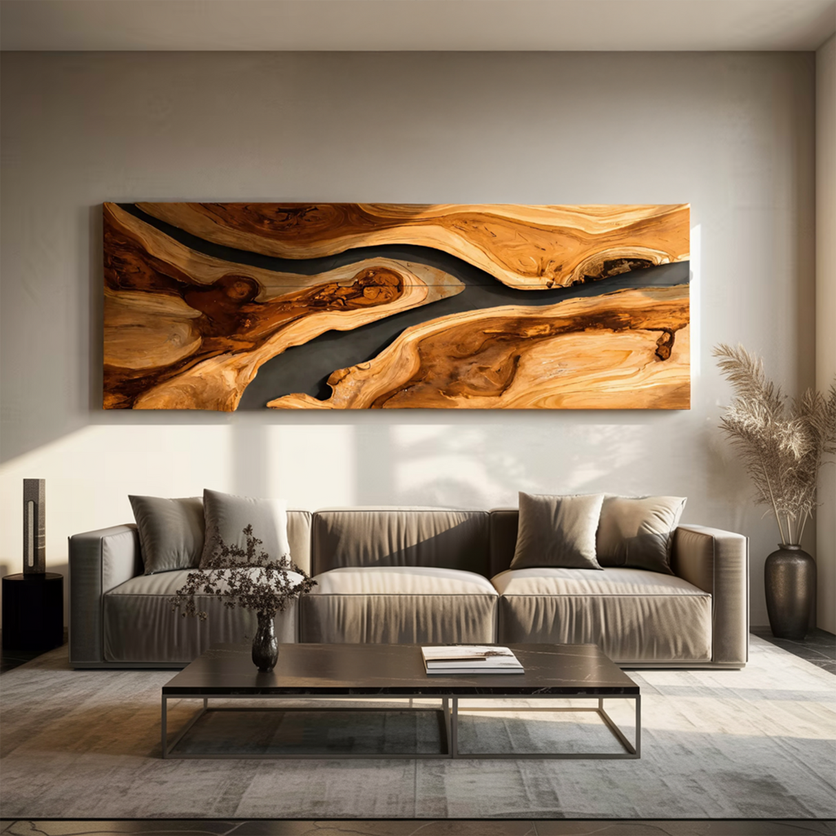 Modern Wall Art Flowing Abstract Design For Living Room