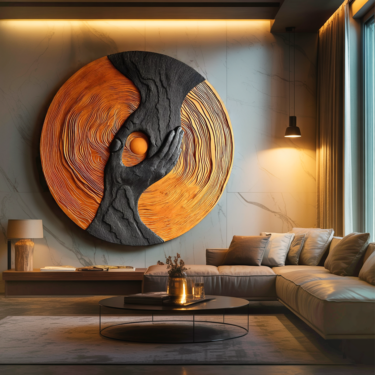 Modern Solid Wood 3D Sculpture Wall Art For Entryway Decoration