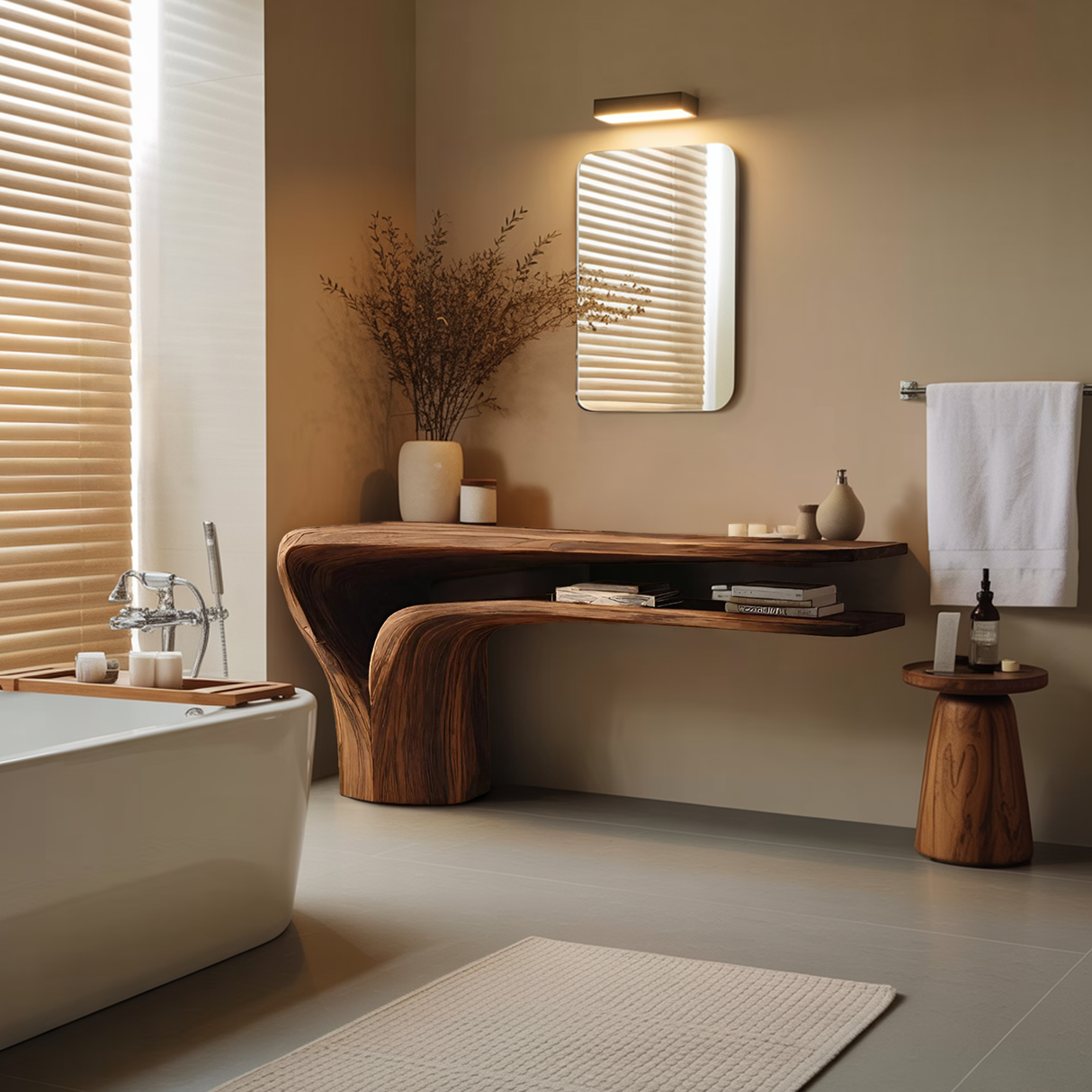 Organic Vanity Table For Bedroom Interior Space