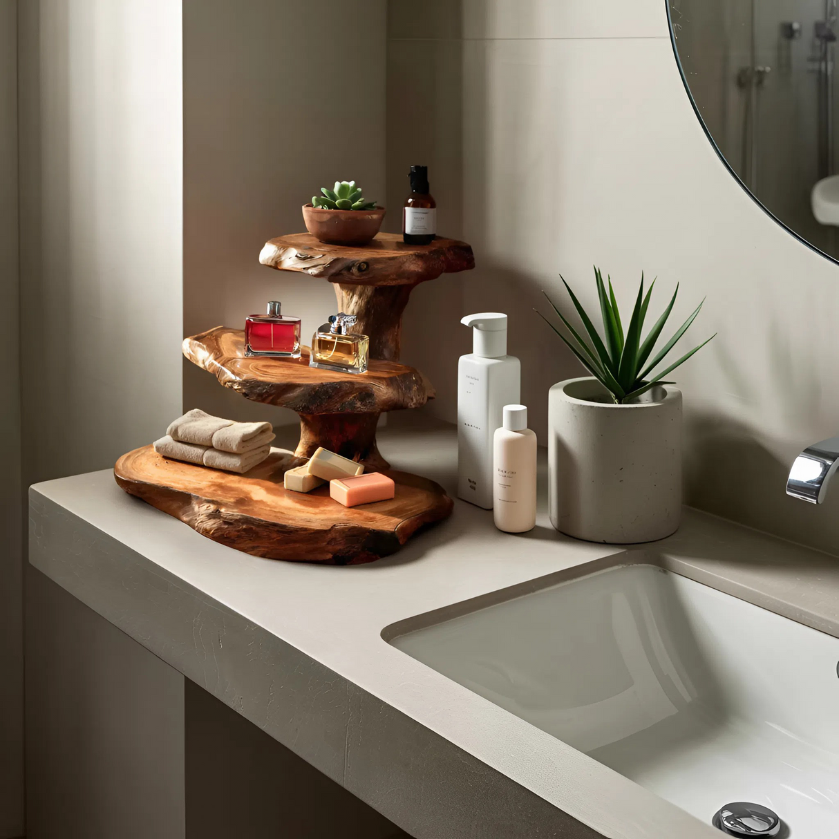 Rustic Bathroom Shelf Nature Inspired For Bathroom