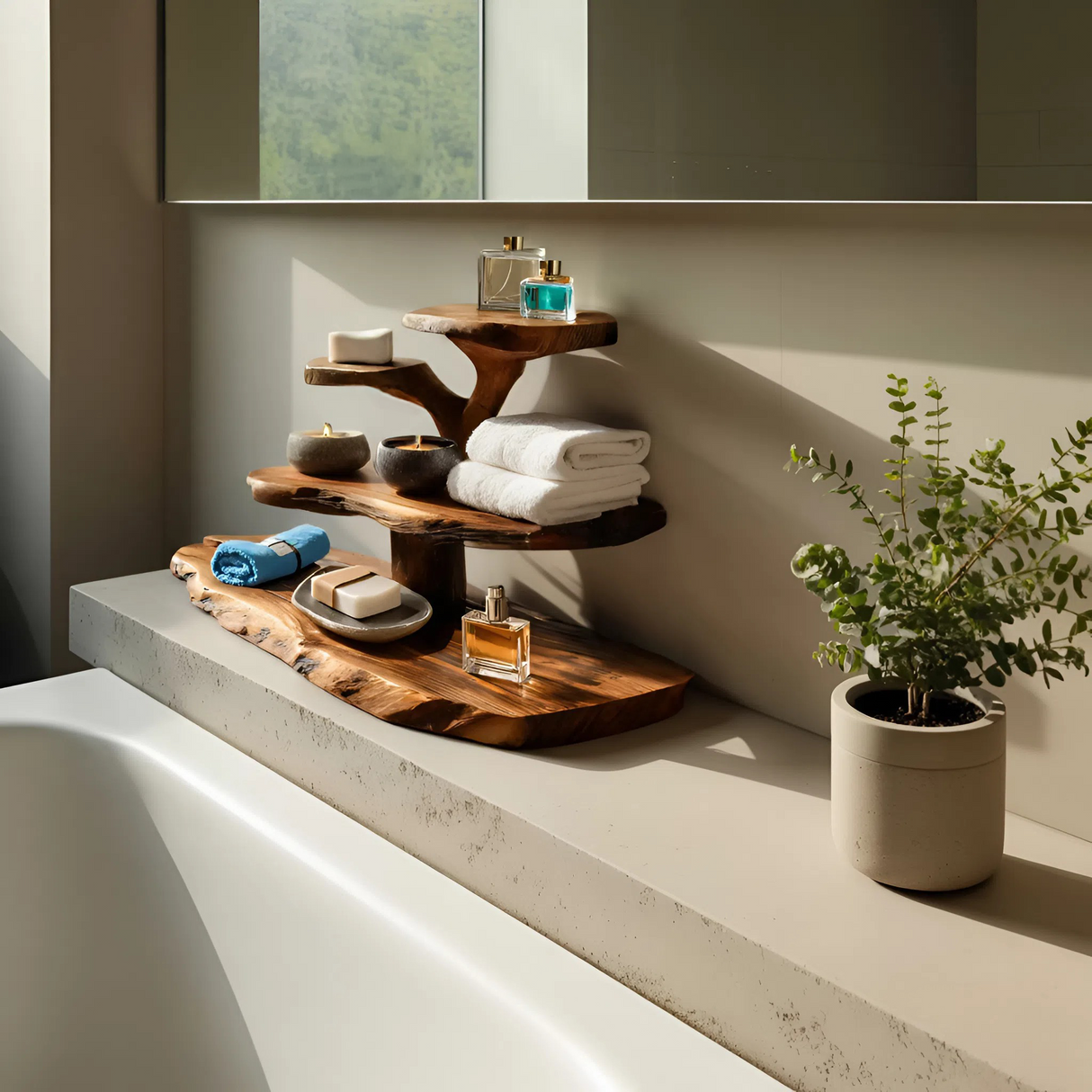 Luxury Curved Bathroom Shelf Tiered Stand For Bathroom Decor