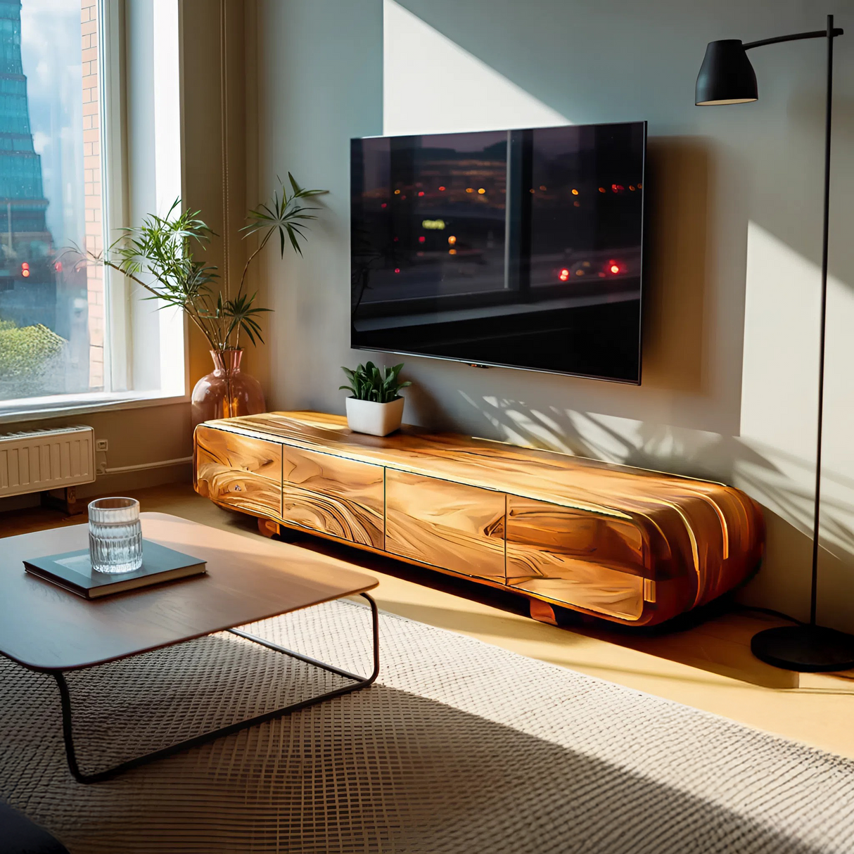 Rustic TV Cabinet With Natural Finishes For Living Room