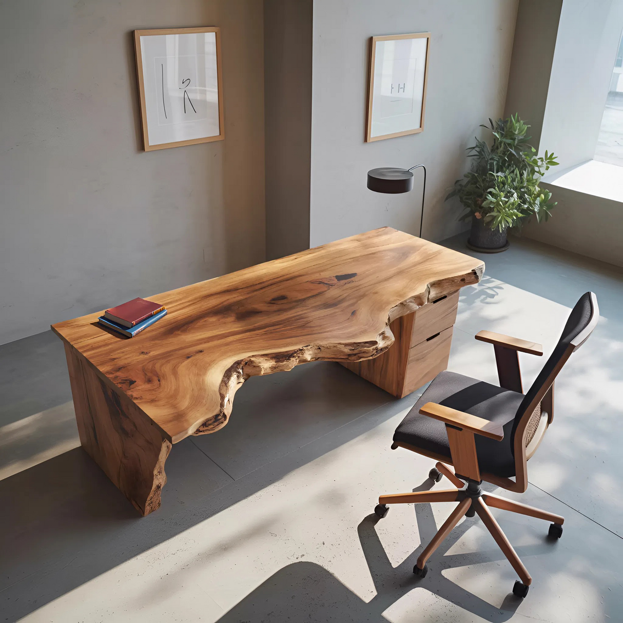 Handcrafted Live Edge Desk For Office Or Workspace