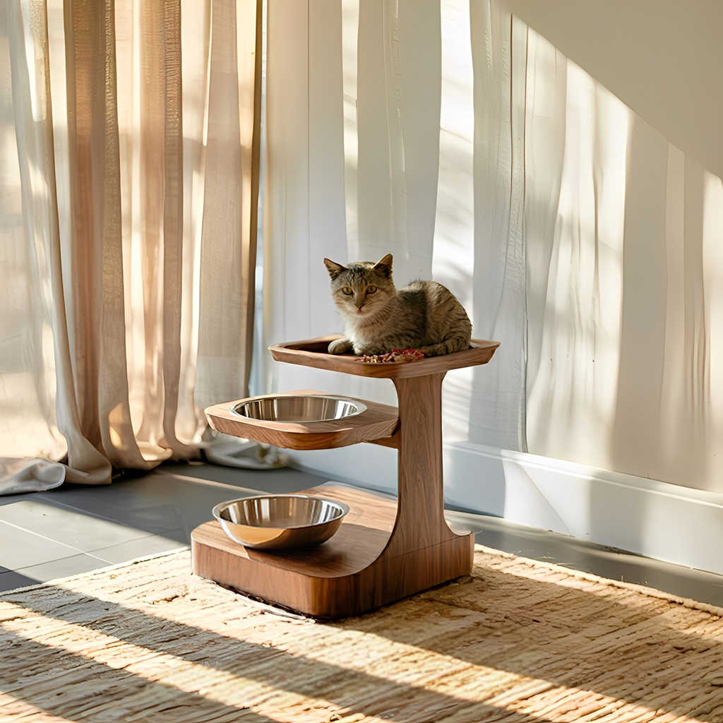 Farmhouse Feeding Stand For Dog Food Bowl Storage