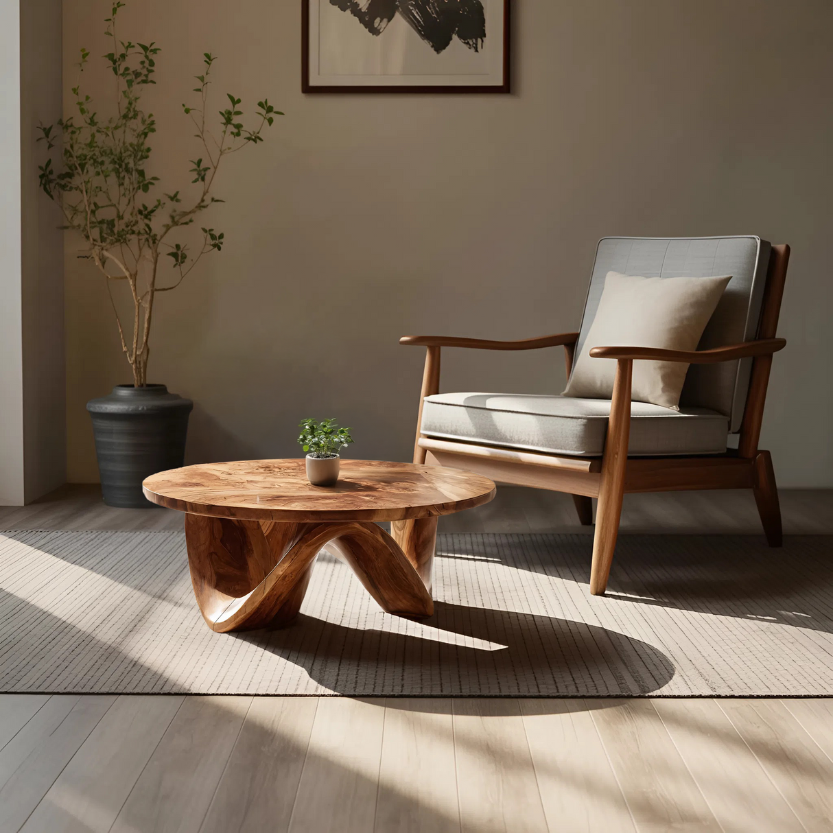 Handcrafted Coffee Table Flow Legs For Living Room Decor