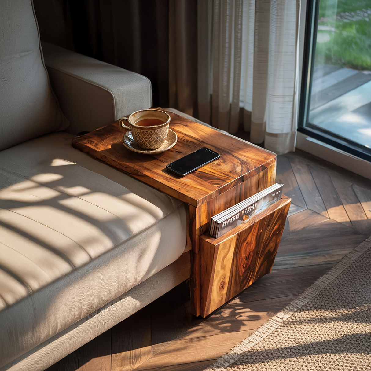 Modern Wooden Armrest For Cozy Living Room Style