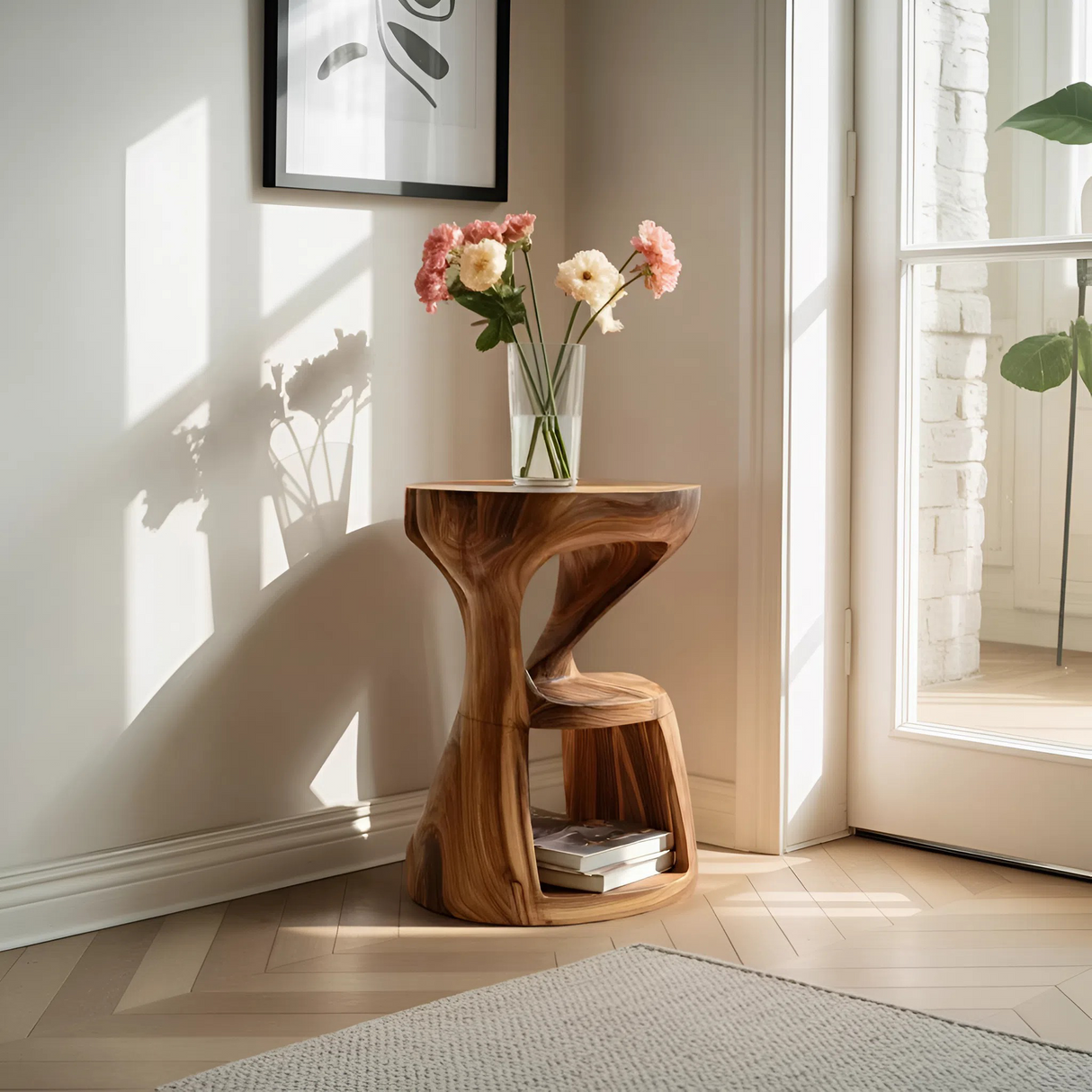 Modern Sculptural Side Table For Living Room