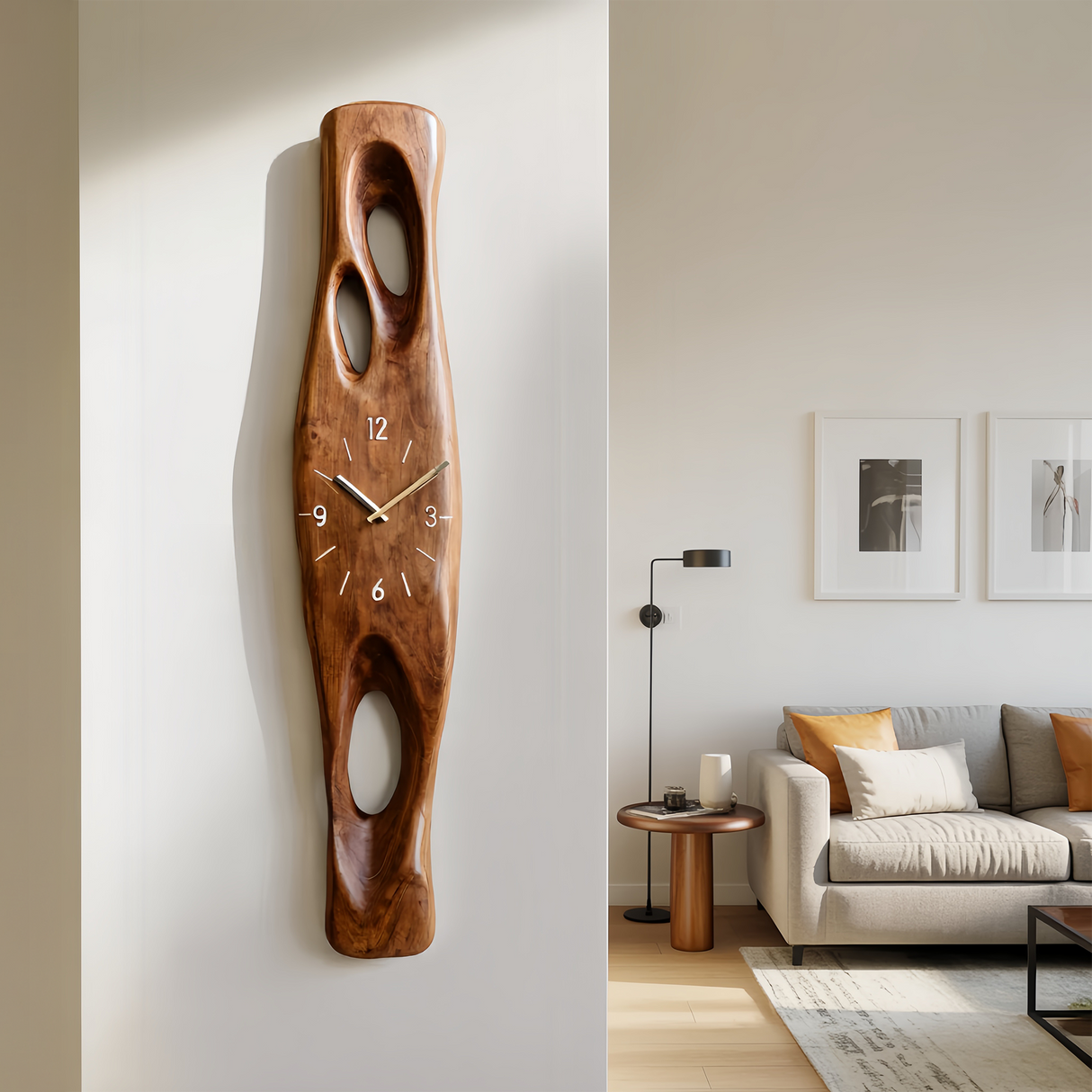 Minimalist Wall Clock Vertical Decor For Living Room