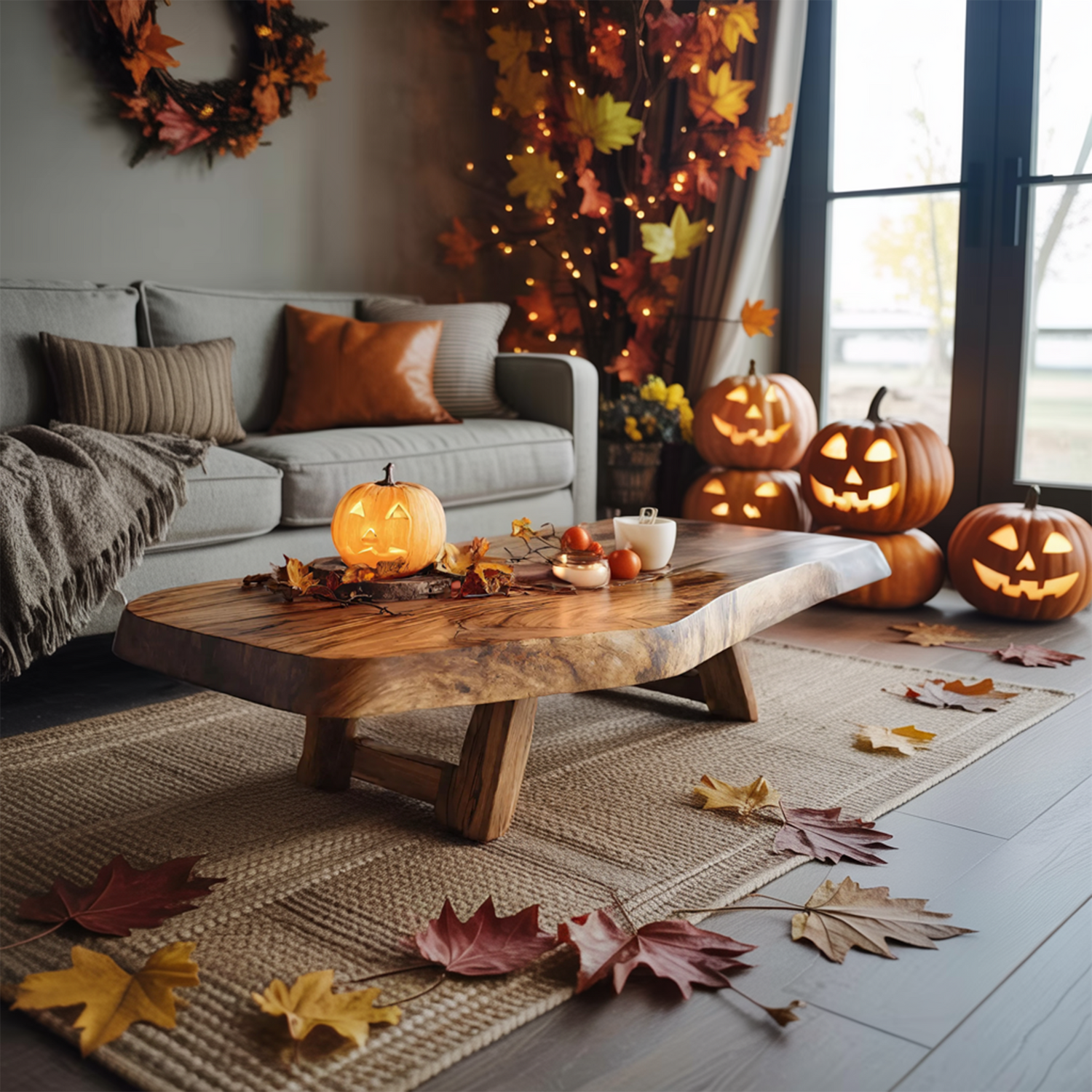 Mid Century Wooden Live Edge Coffee Table For Living Room Haunted Decor