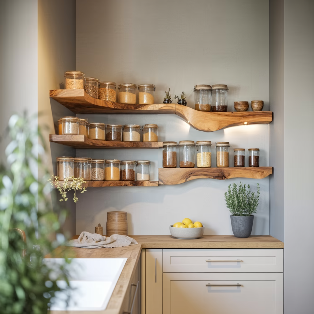 Farmhouse Wooden Spice Organizer For Entryway Storage