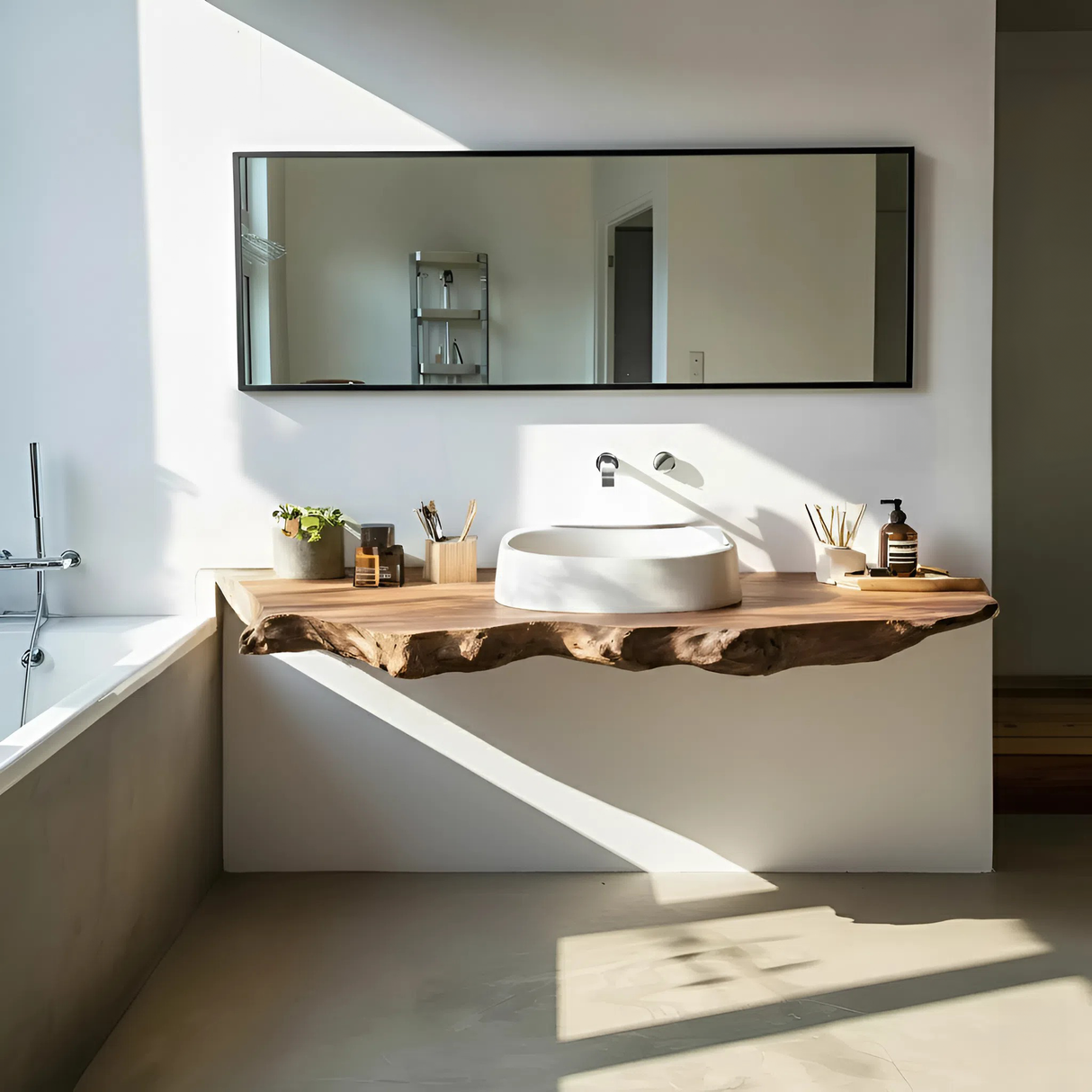 Handcrafted Wooden Vanity For Natural Bathroom Style