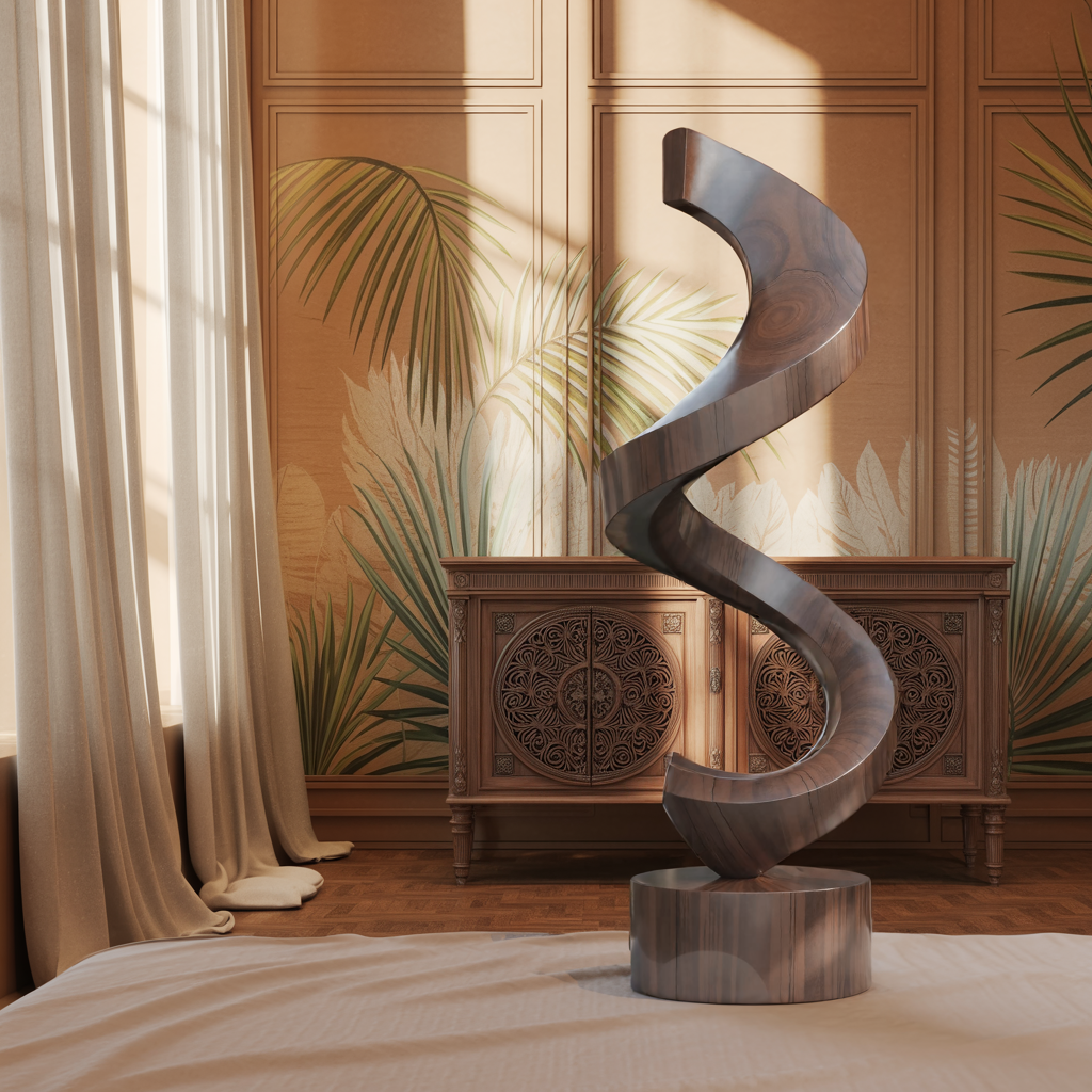 Handcrafted Wooden Sculpture For Garden Art Decor