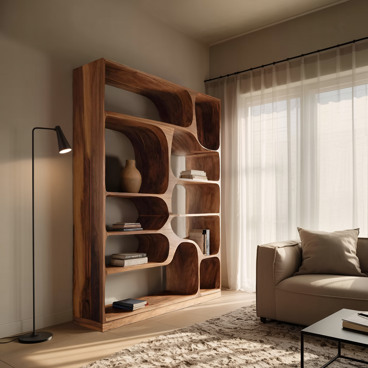 Artistic Bookcase For Living Room Or Bedroom