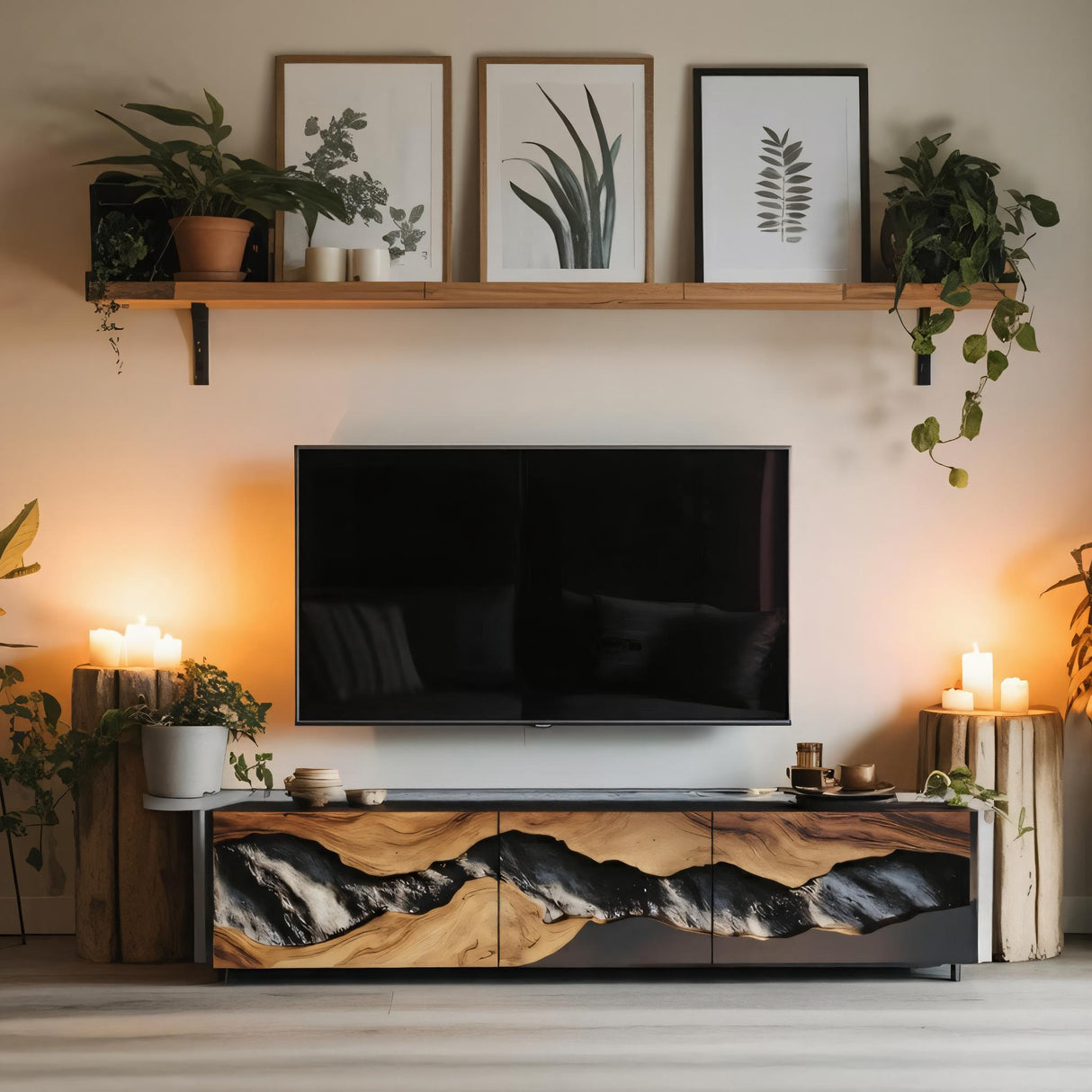 Handcrafted TV Console For Cozy Living Space